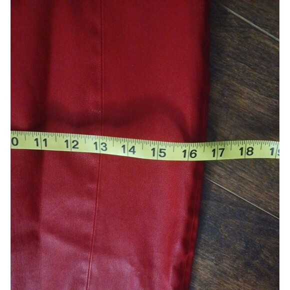 AS BY DF Mrs. Smith Stretch Red Body con Knee Long Leather Dress Size M - Picture 9 of 9